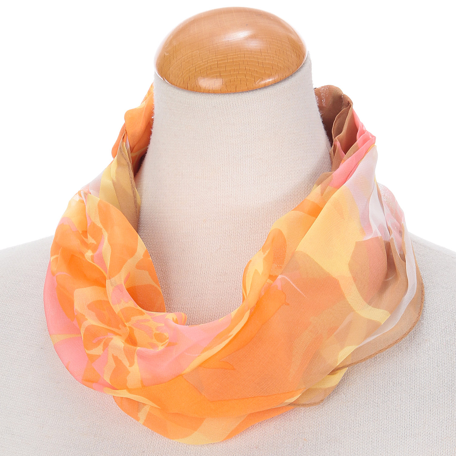 日本製 シルクシフォンリングスカーフ - 画像8