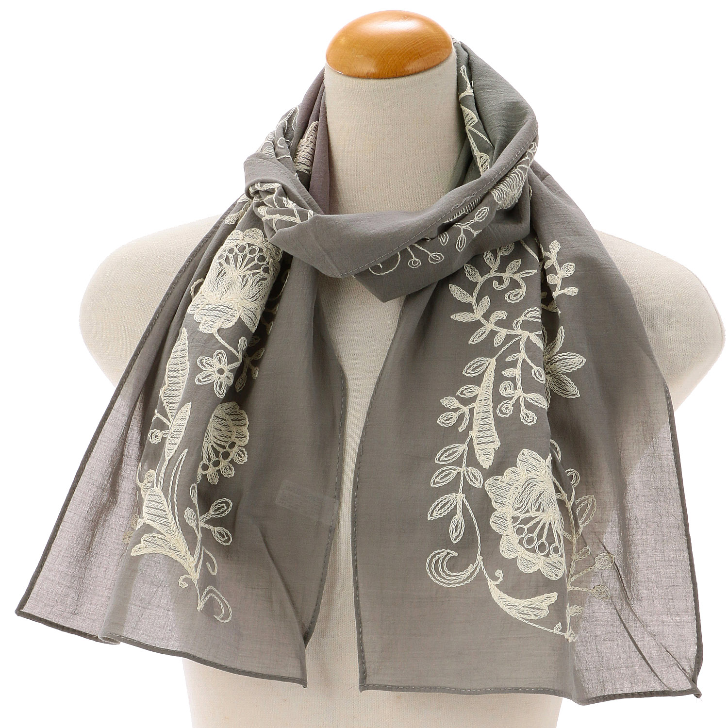 コットン刺繍ストール