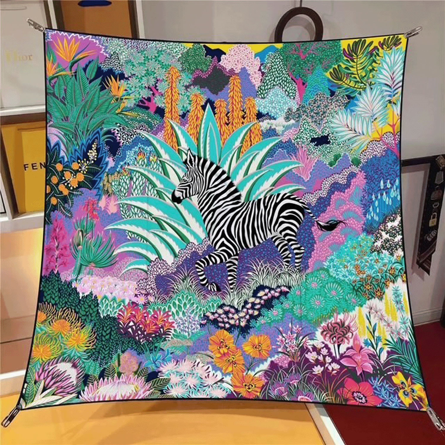 大判プリントツイルスカーフ 90×90 - 画像4