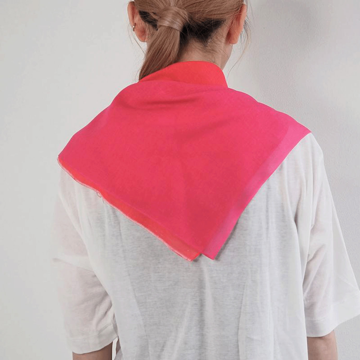 日本製 おさんぽスカーフ バイカラー 62×62 - 画像5