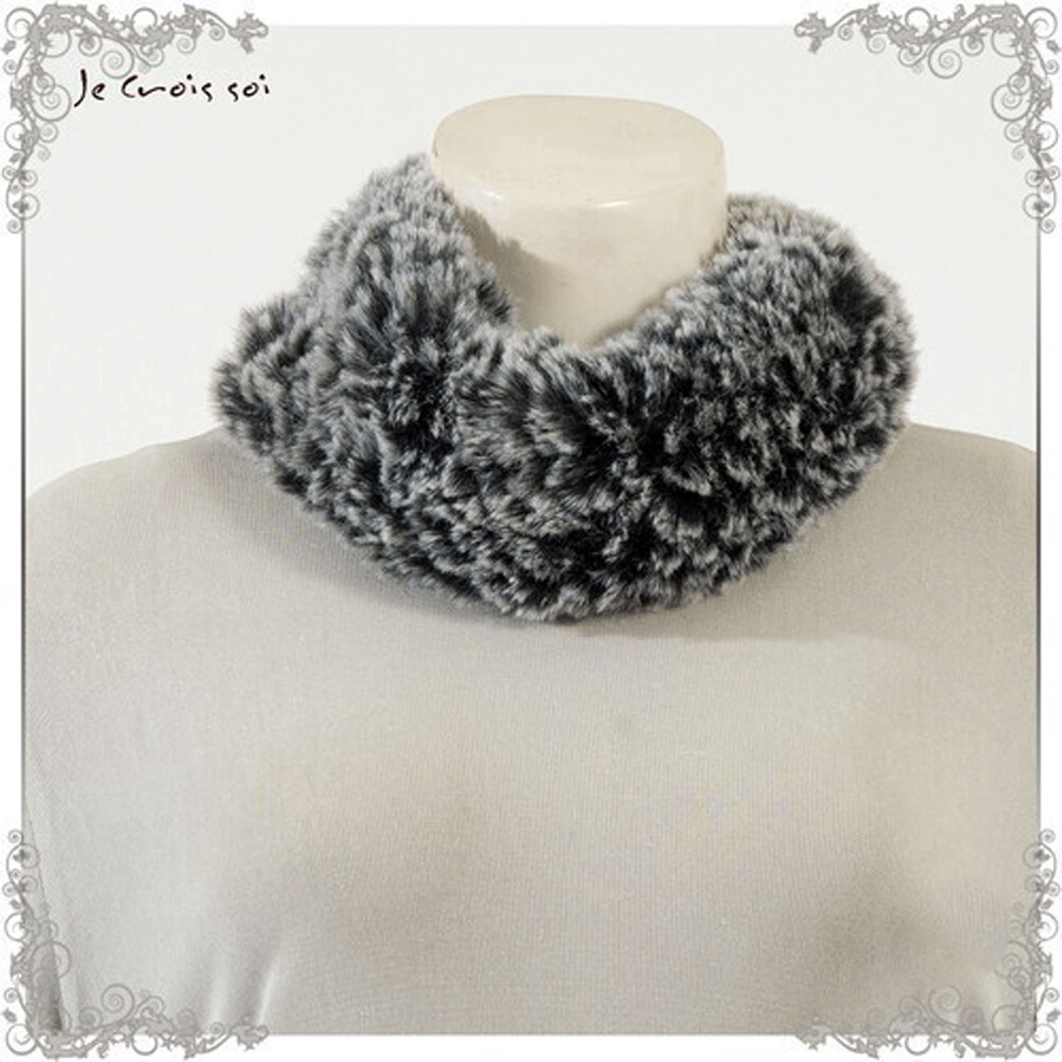 【チャコール、ベージュ終了】エコファースヌード - 画像3