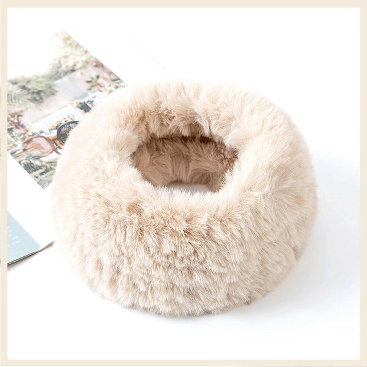 【チャコール、ベージュ終了】エコファースヌード - 画像6