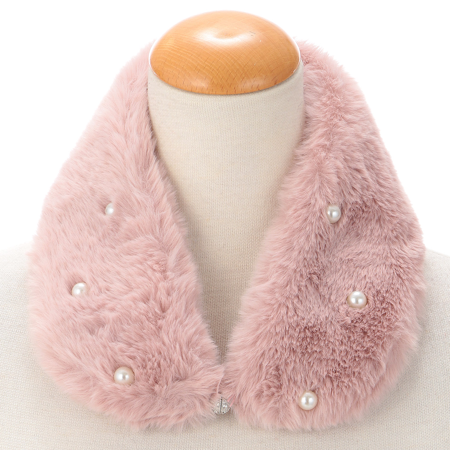 フェイクファーパール マグネット付きプチマフラー - 画像6