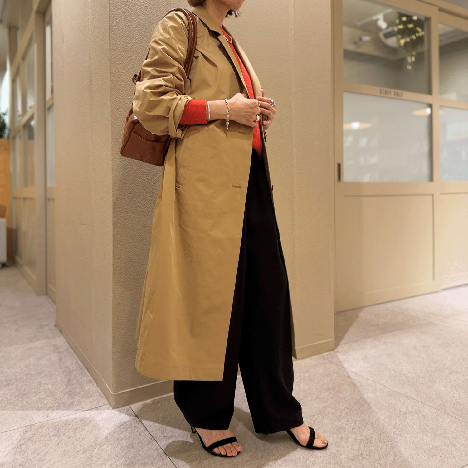 【InstaLive】一珠 NOUQUE 形状記憶タフタチェスターコート - 画像2