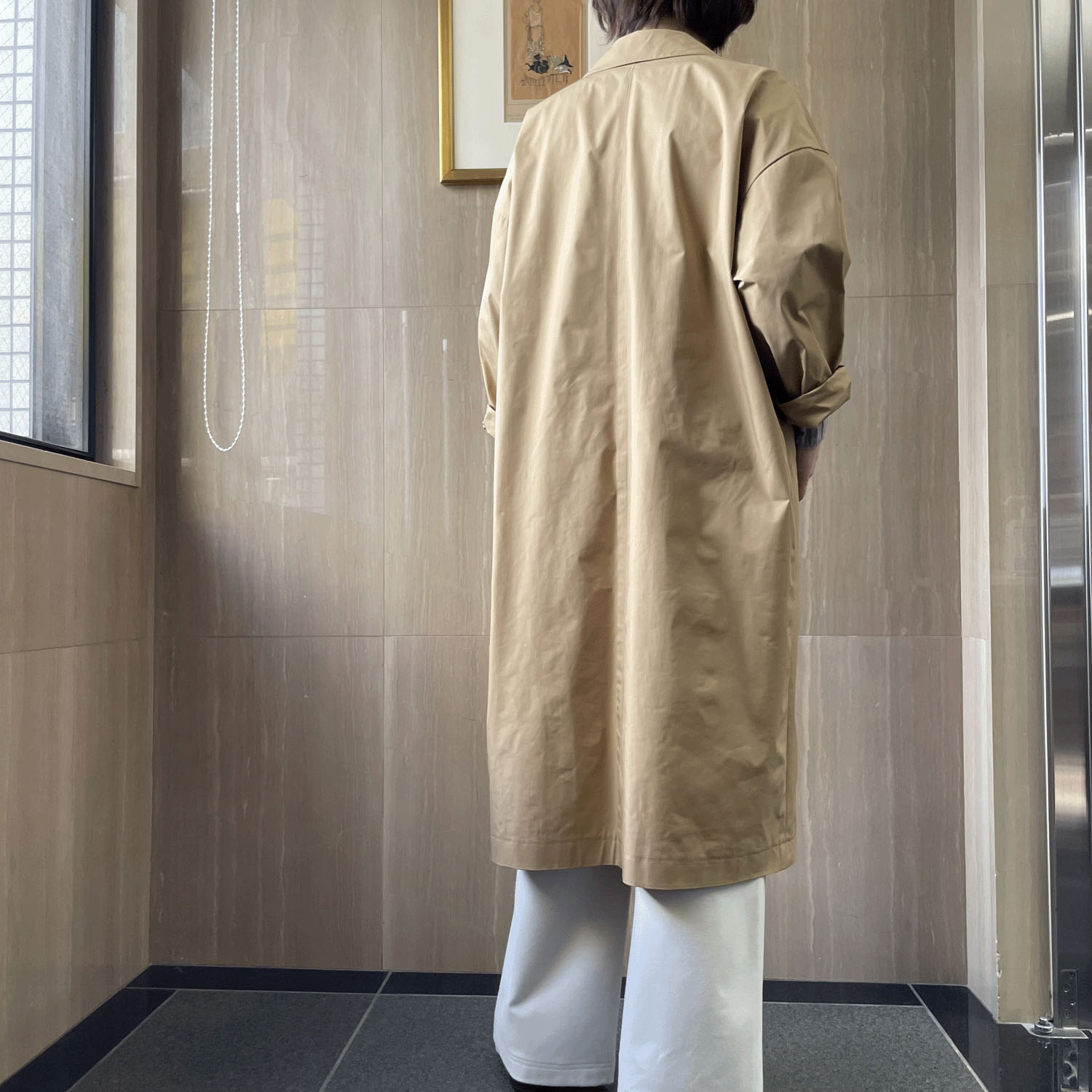 【InstaLive】一珠 NOUQUE 形状記憶タフタチェスターコート - 画像6