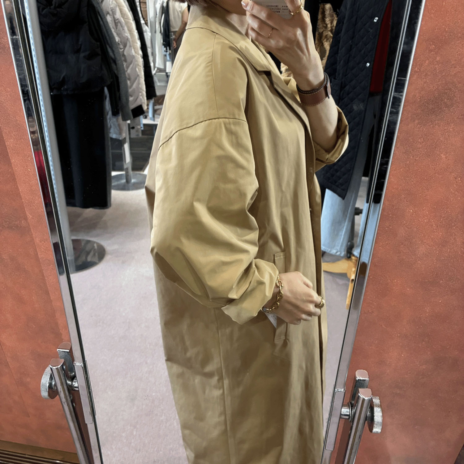 【InstaLive】一珠 NOUQUE 形状記憶タフタチェスターコート - 画像10