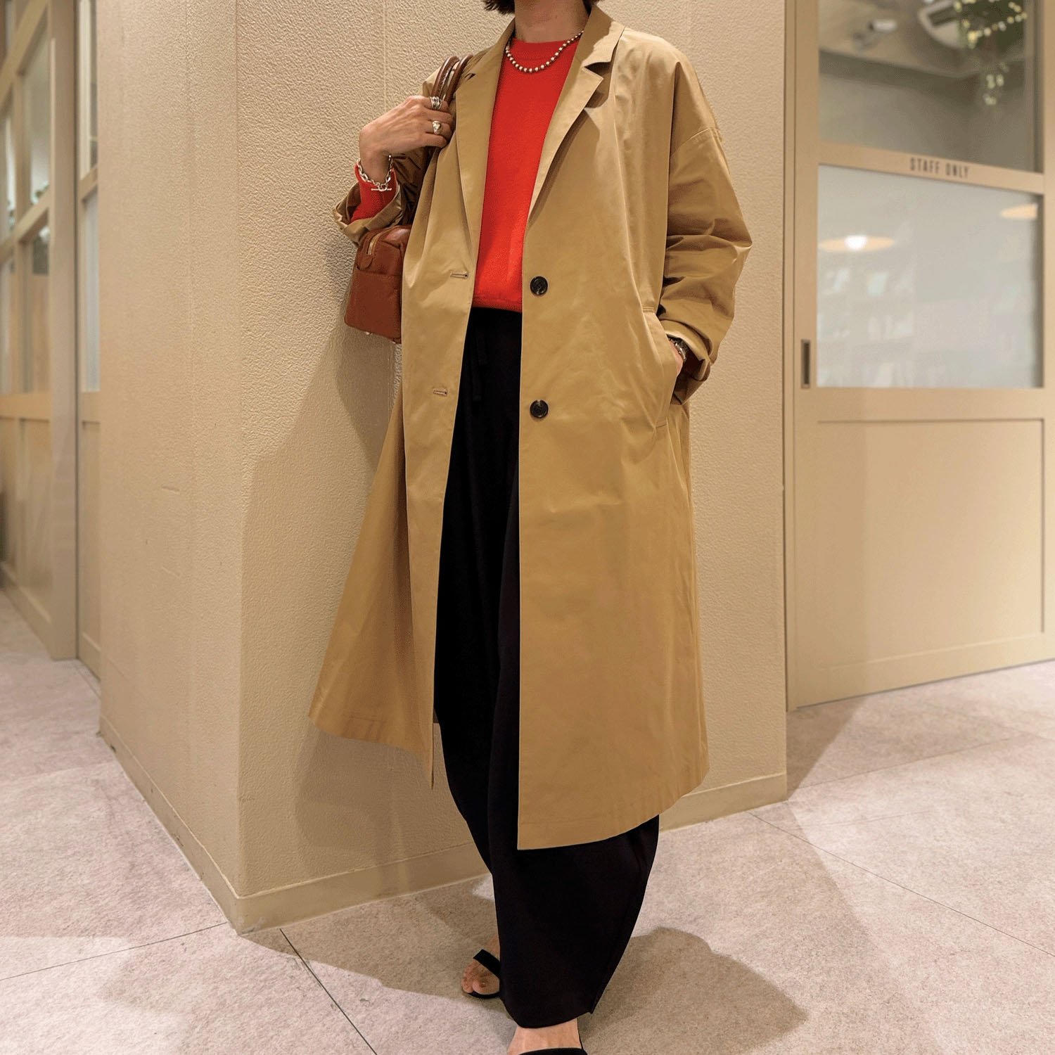 【InstaLive】一珠 NOUQUE 形状記憶タフタチェスターコート