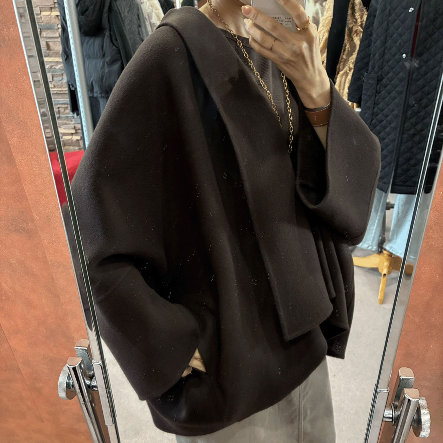 【Inata Live】一珠 B7 リバー仕立ウールコート - 画像10