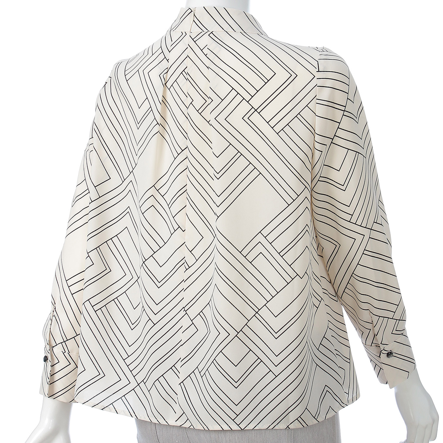 【Insta Live】一珠 KOKIA 幾何柄プリントスタンドブラウス - 画像6