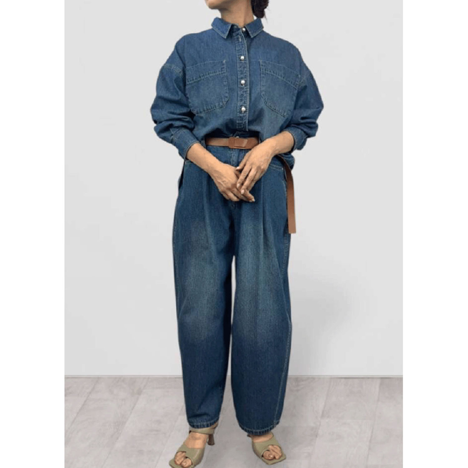 QTUME デニムパール釦シャツ - 画像14