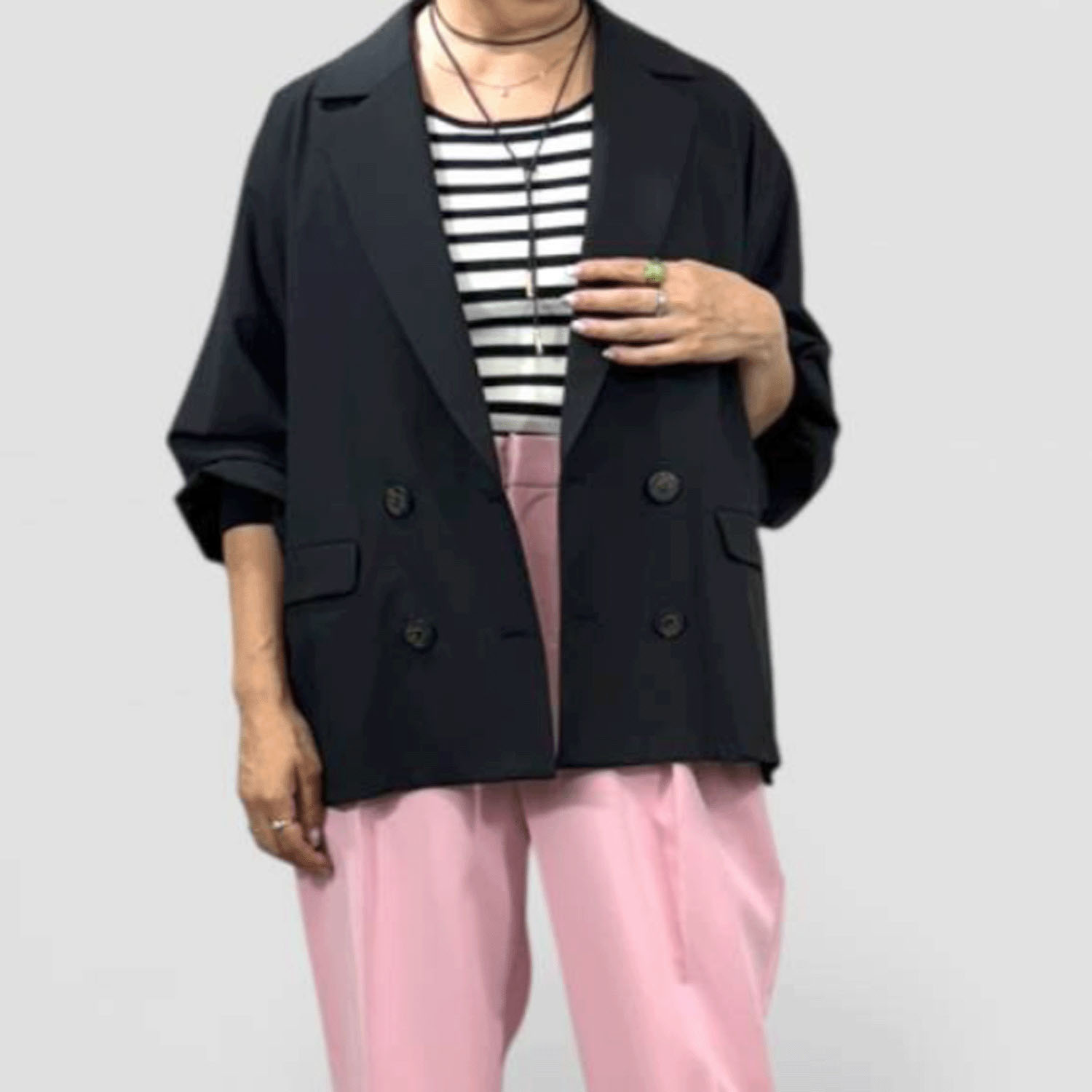 QTUME バイカラータンクニットインナートップス - 画像3