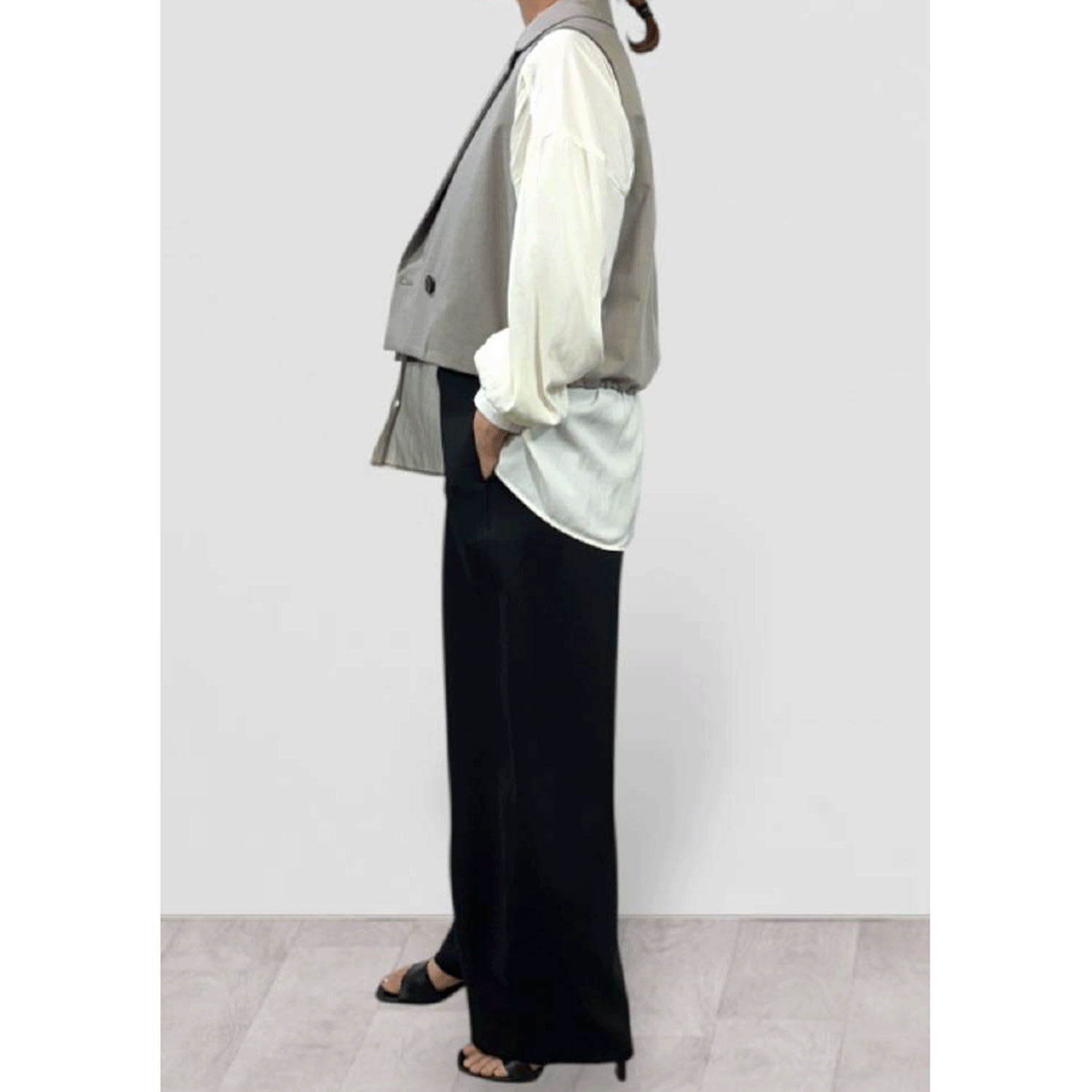 QTUME パール釦シャツ - 画像7