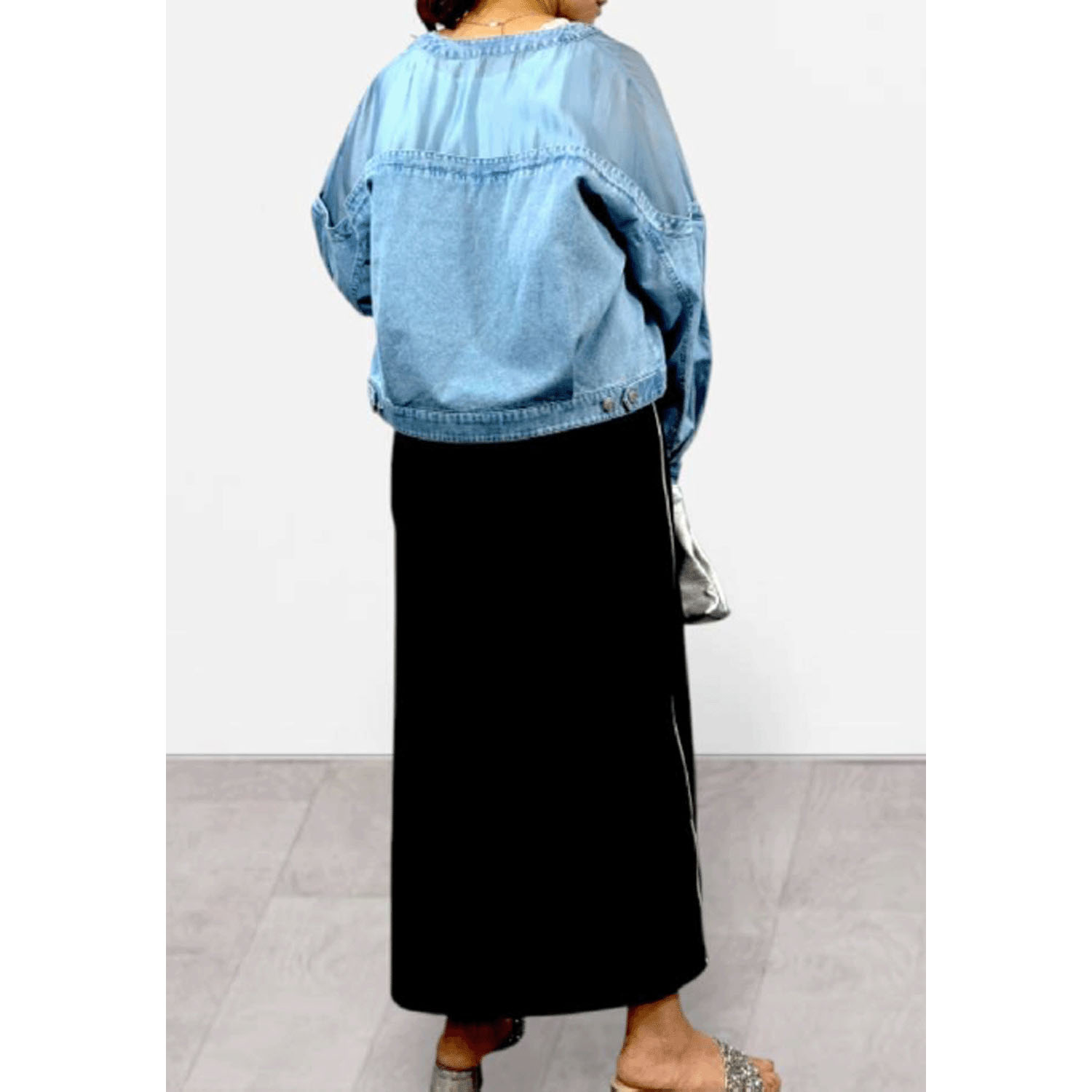 QTUME リメイク風デニムコンビジャケット - 画像16