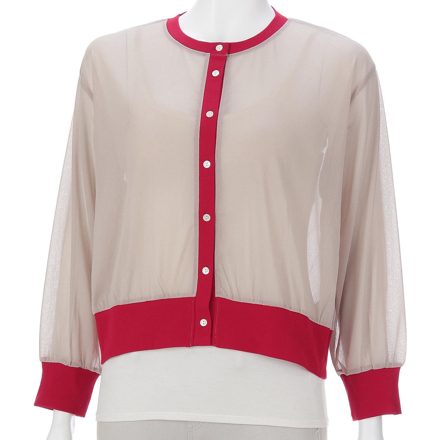 NUS バイカラーシアーカーディガン - 画像8