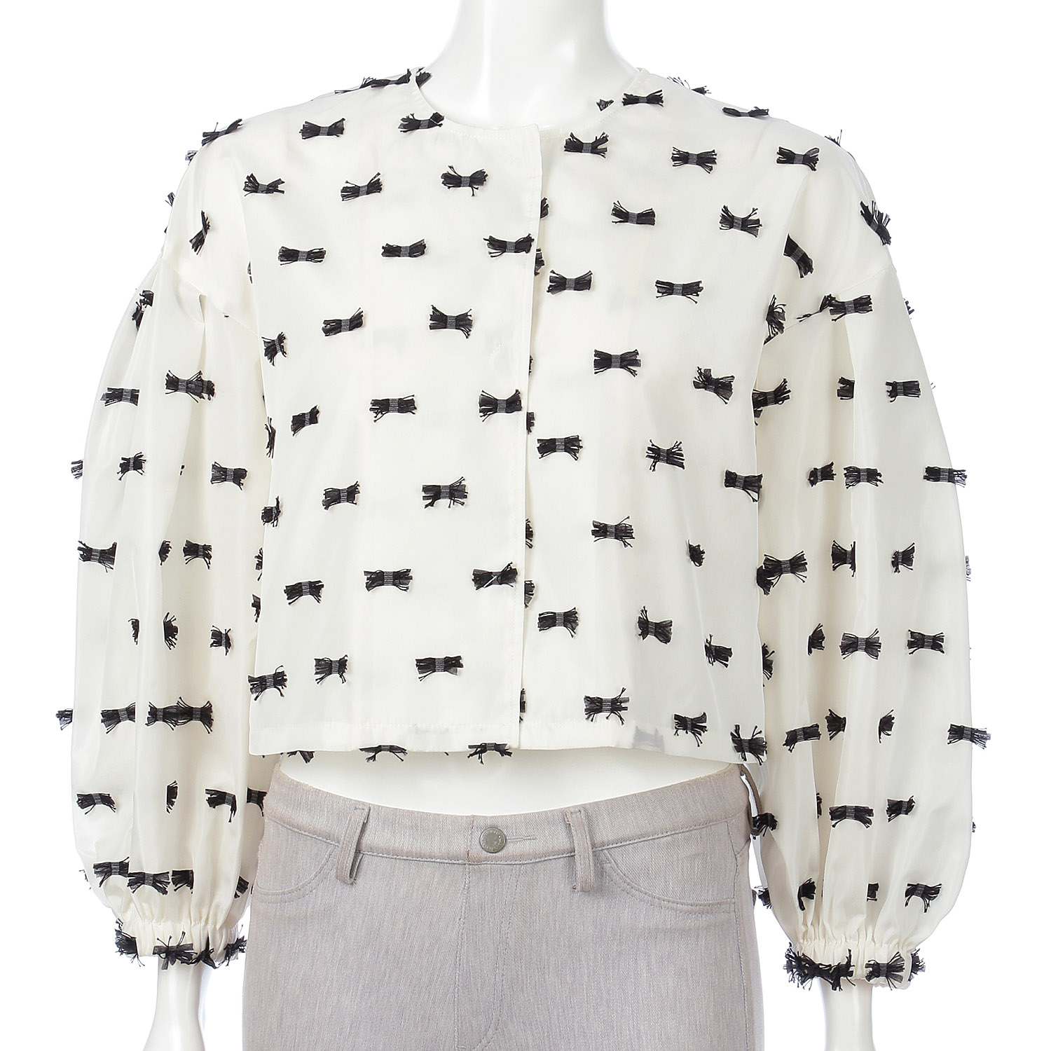 一珠 NOUQUE フサフサリボンブルゾン