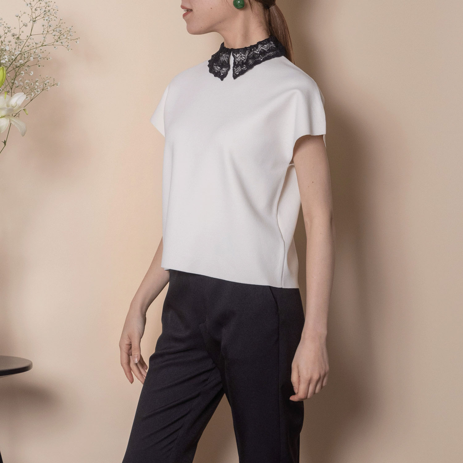 グラン山貴 レース衿ニット - 画像2