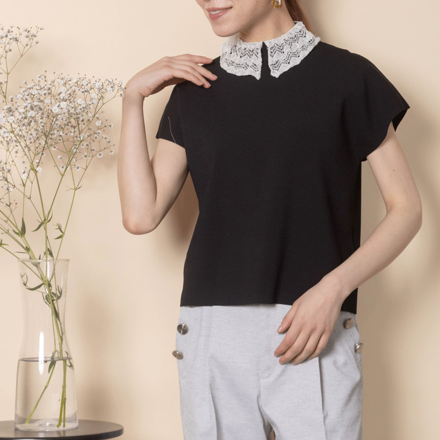 グラン山貴 レース衿ニット - 画像6