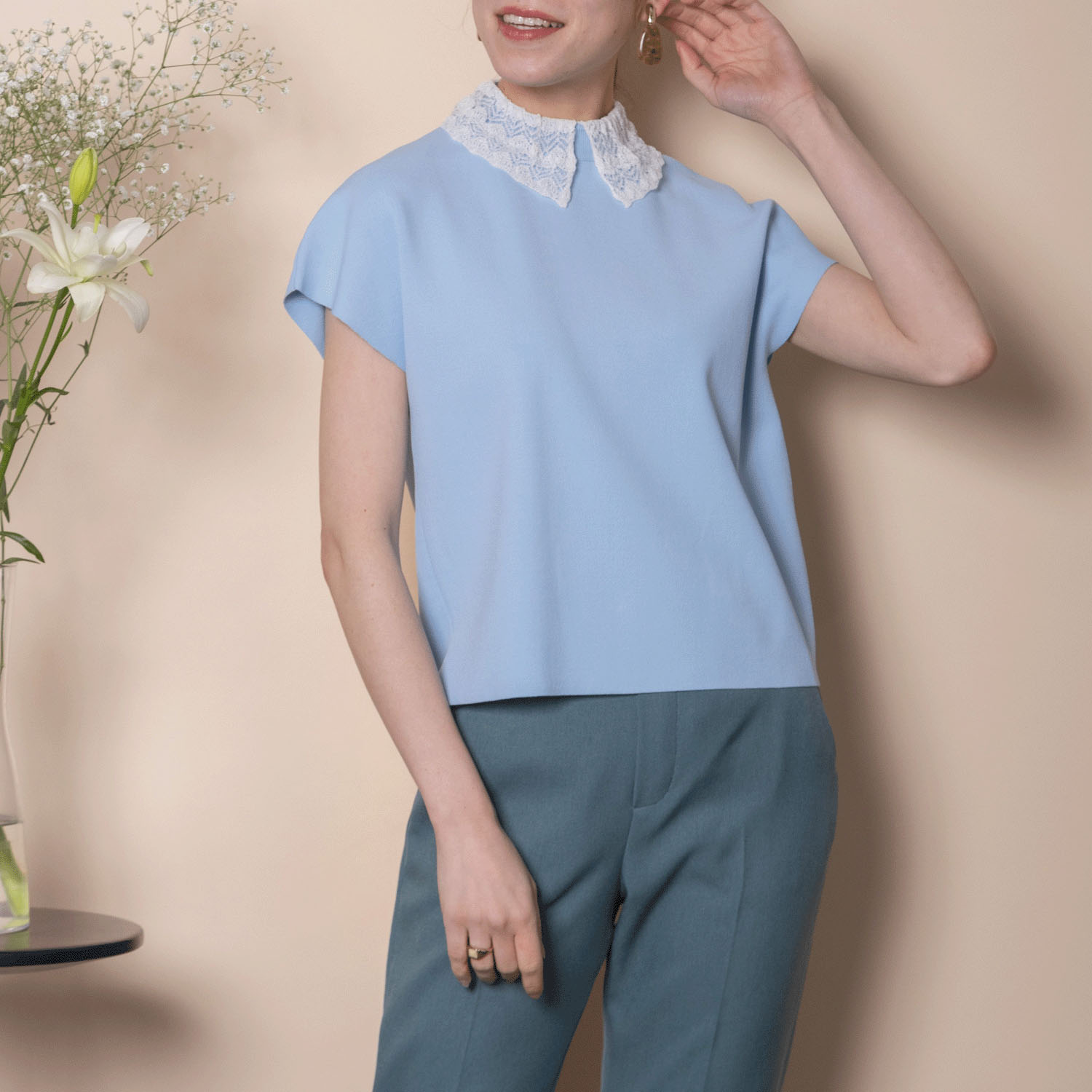 グラン山貴 レース衿ニット - 画像10