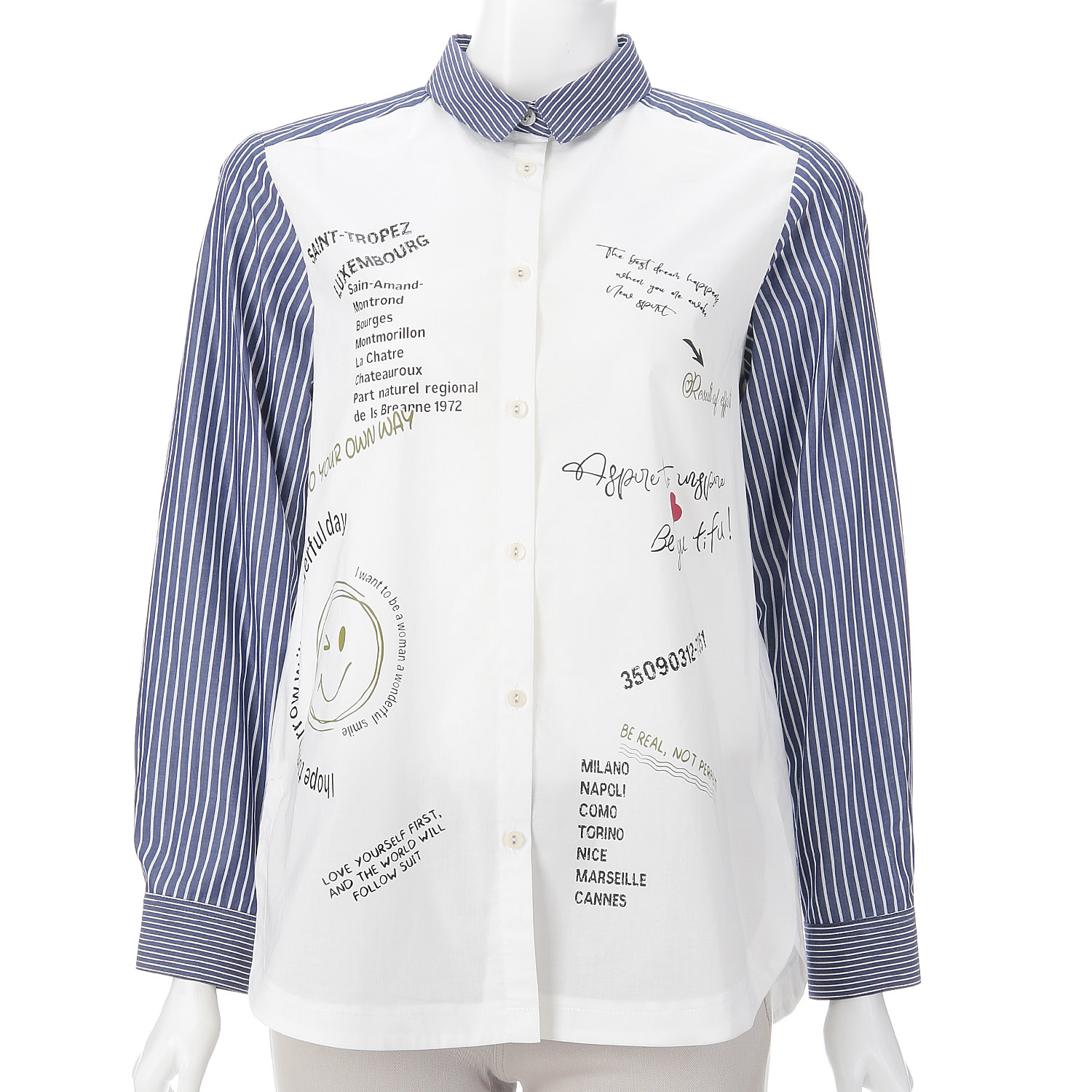 M－station 前身頃プリントブラウス - 画像2