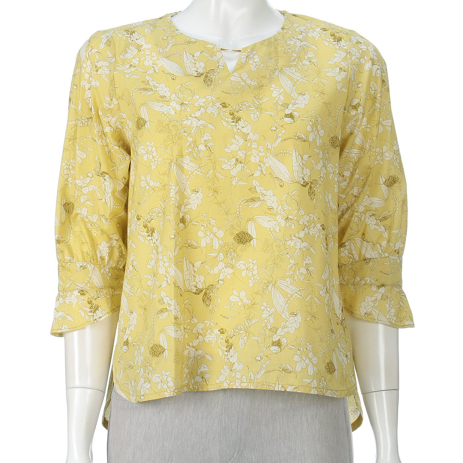 M－station 花柄金具付きブラウス