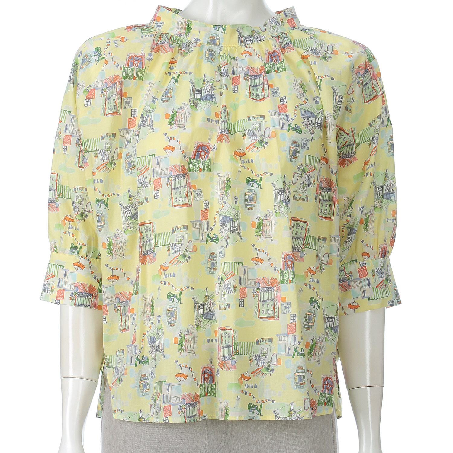 M－station プリントスタンドブラウス