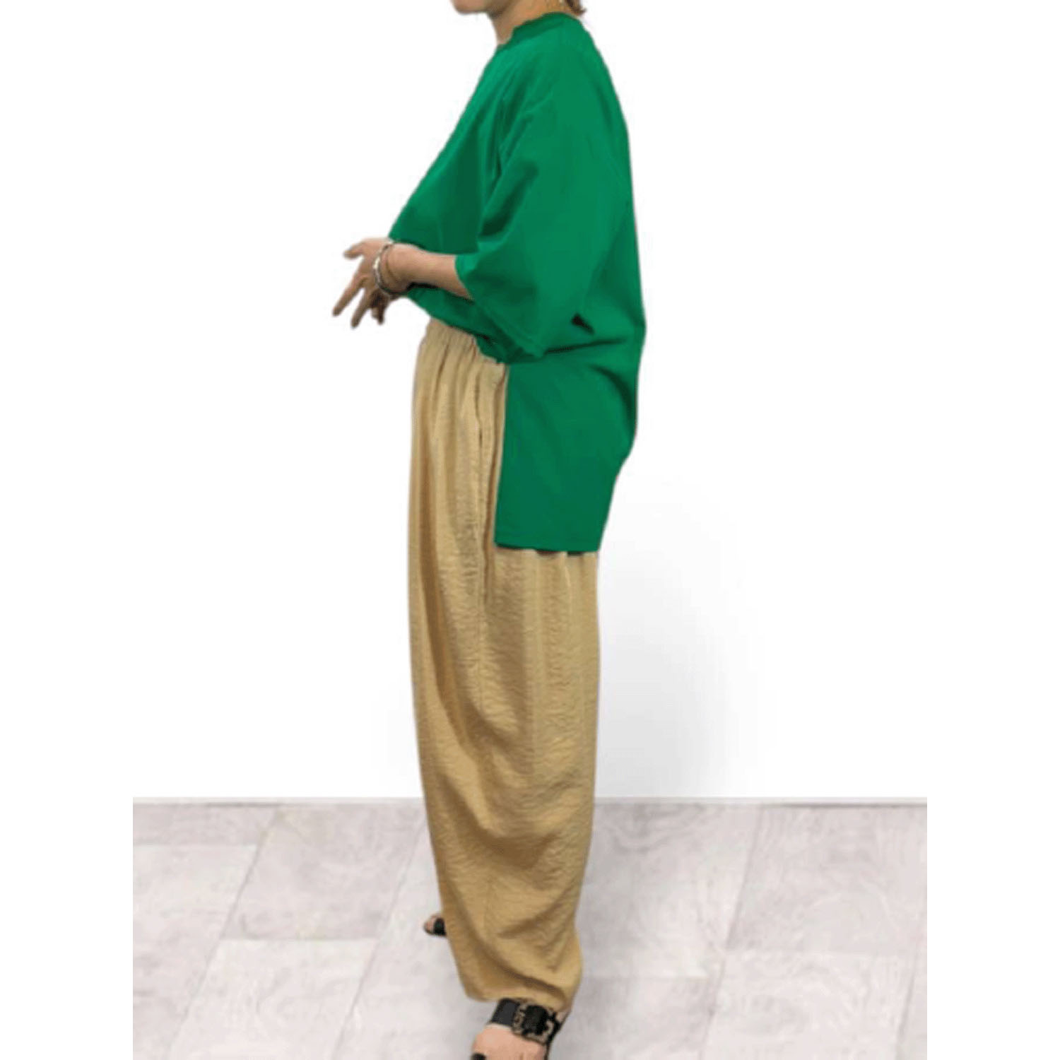 QTUME タックコクーンイージーパンツ - 画像9