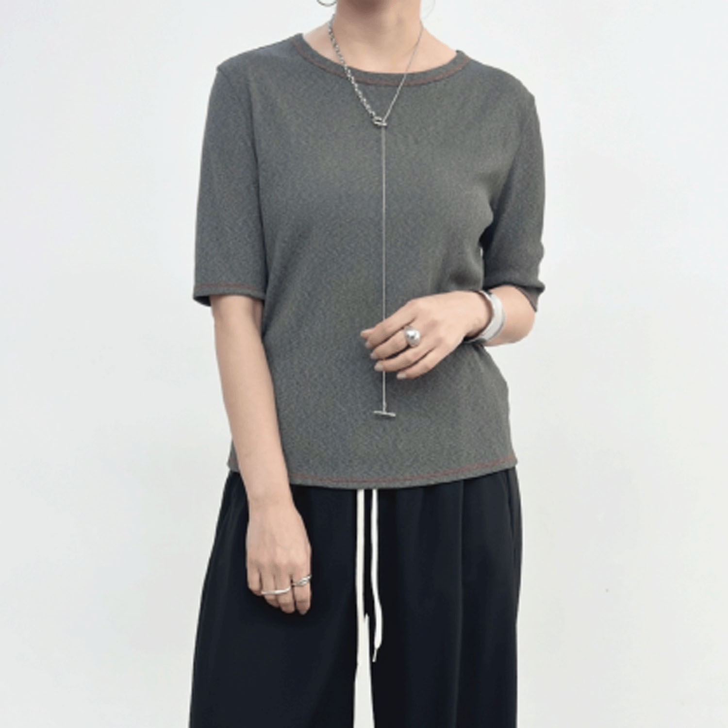 NUS 5分袖シアーTシャツ - 画像2