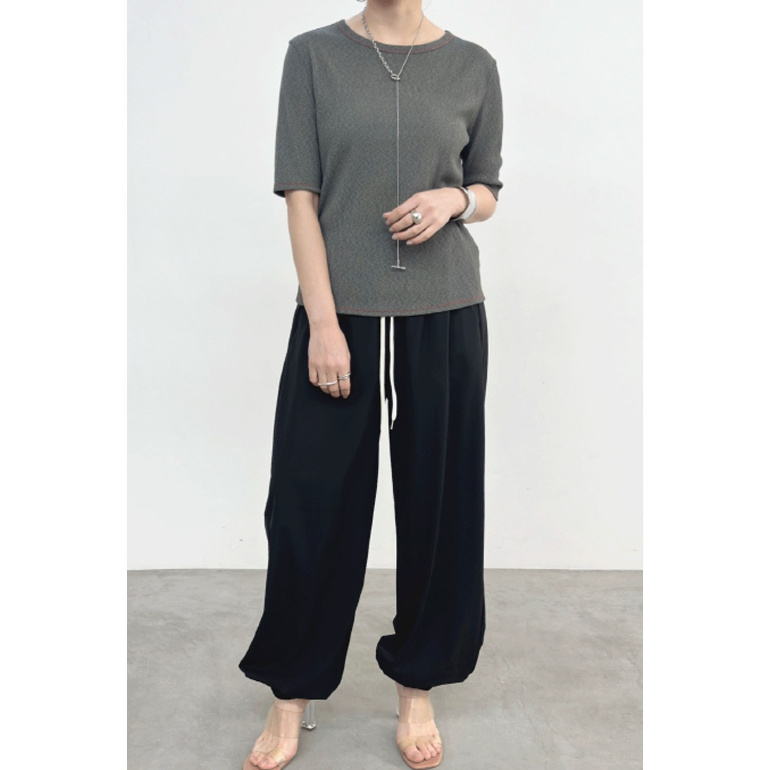 NUS 5分袖シアーTシャツ - 画像3