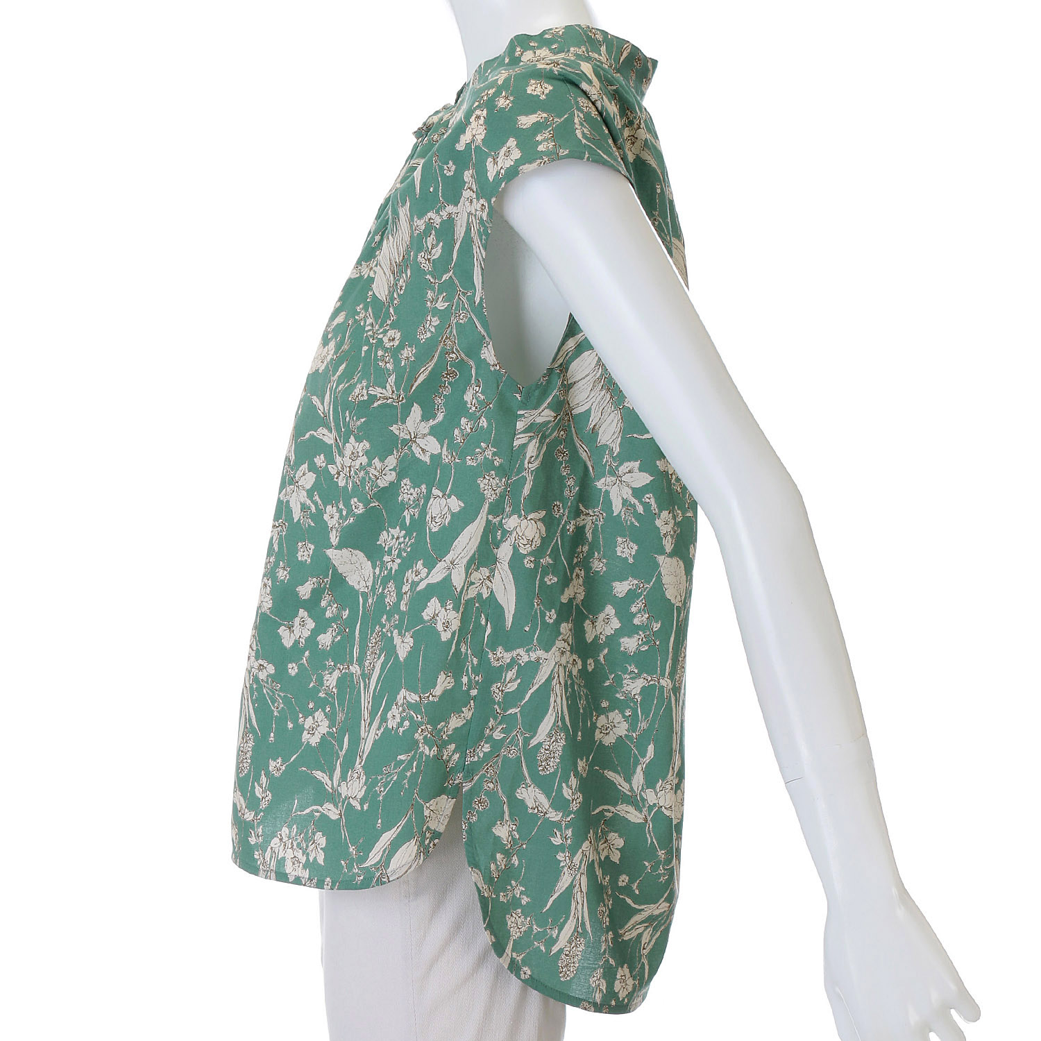 Doubleface Tokyo ボタニカルプリント前リボンフレンチブラウス - 画像8