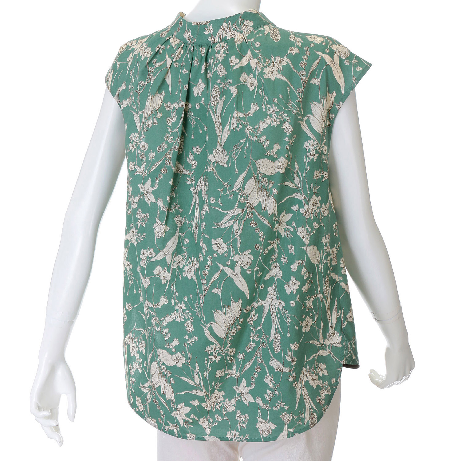 Doubleface Tokyo ボタニカルプリント前リボンフレンチブラウス - 画像9