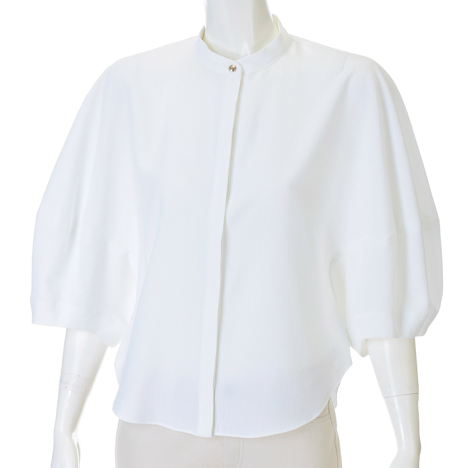 Doubleface Tokyo ボリュームスリーブシアサッカーブラウス - 画像4