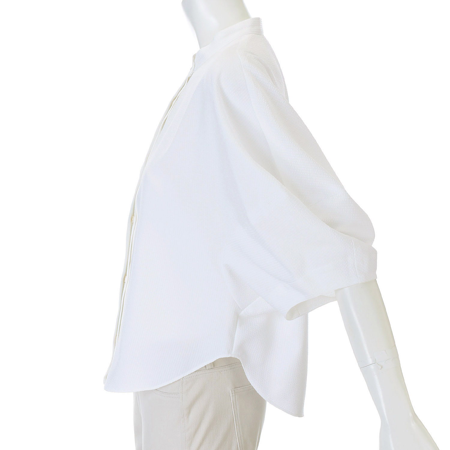 Doubleface Tokyo ボリュームスリーブシアサッカーブラウス - 画像5