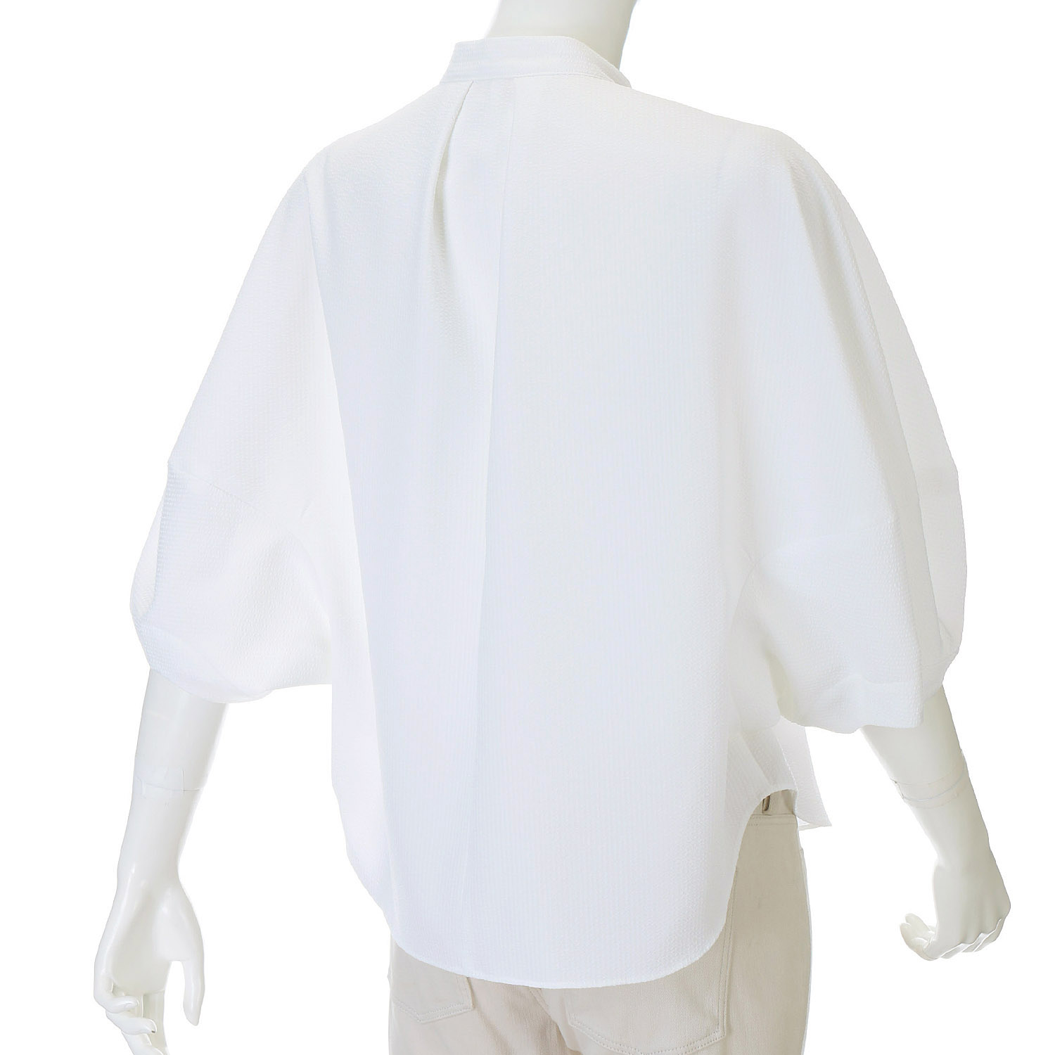 Doubleface Tokyo ボリュームスリーブシアサッカーブラウス - 画像6