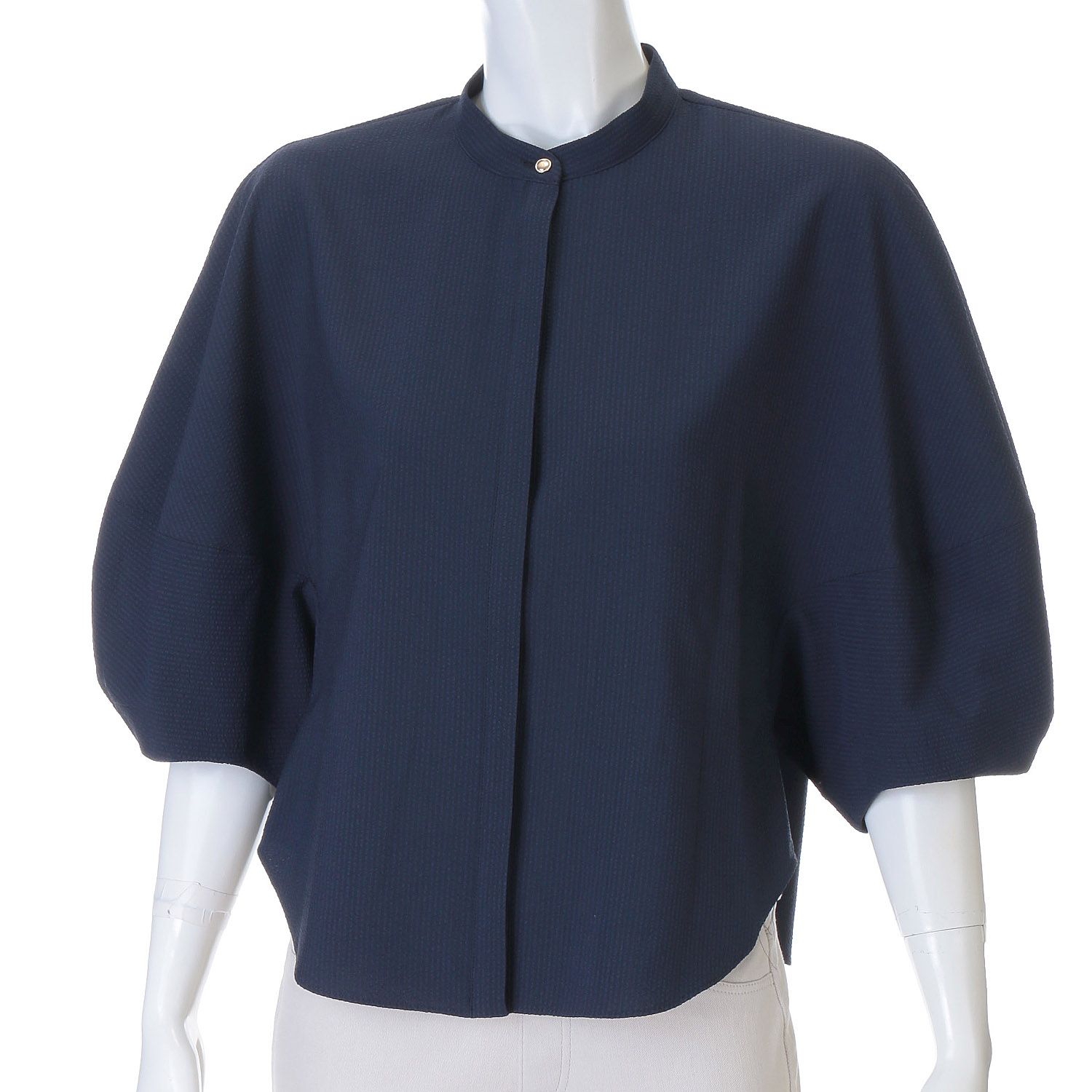 Doubleface Tokyo ボリュームスリーブシアサッカーブラウス - 画像8