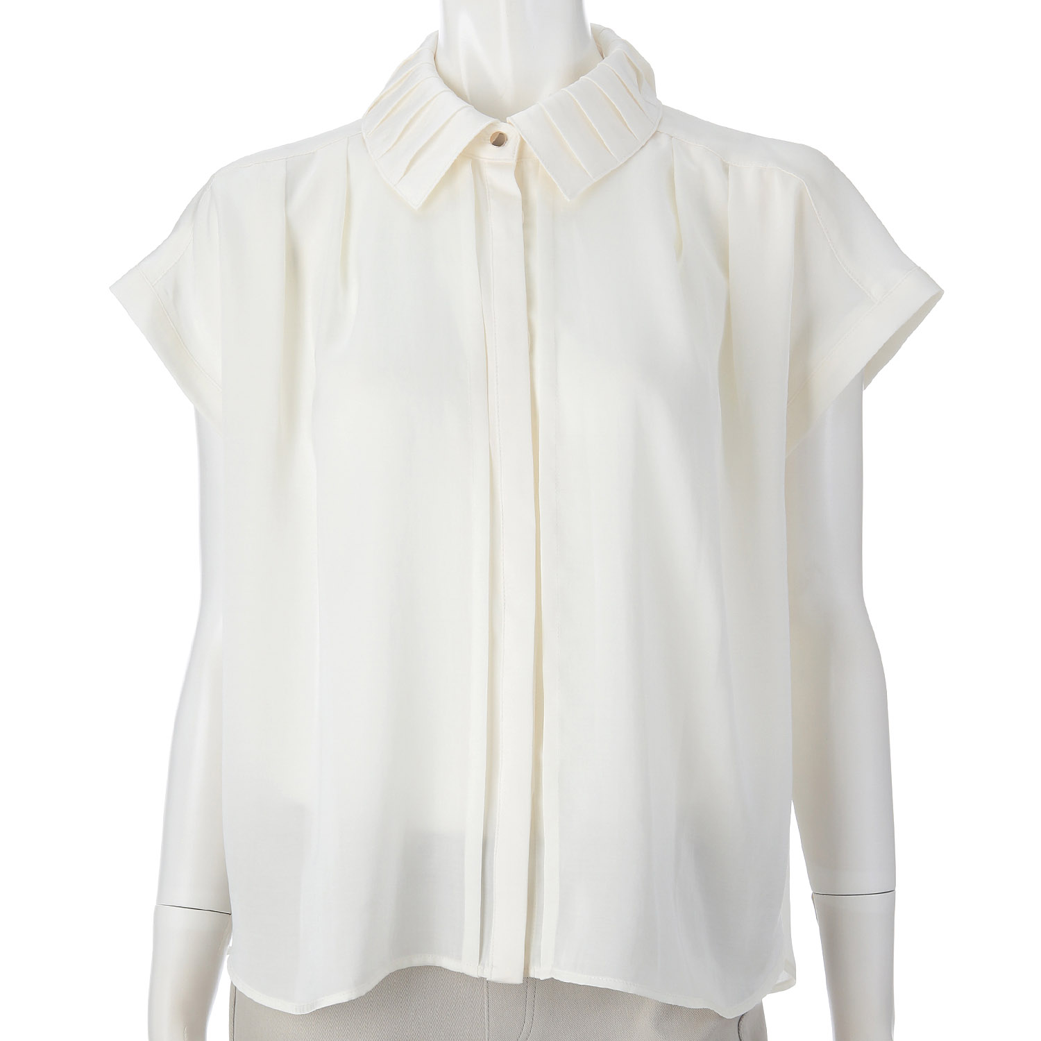 Doubleface Tokyo プリーツカラーフレンチスリーブブラウス - 画像5