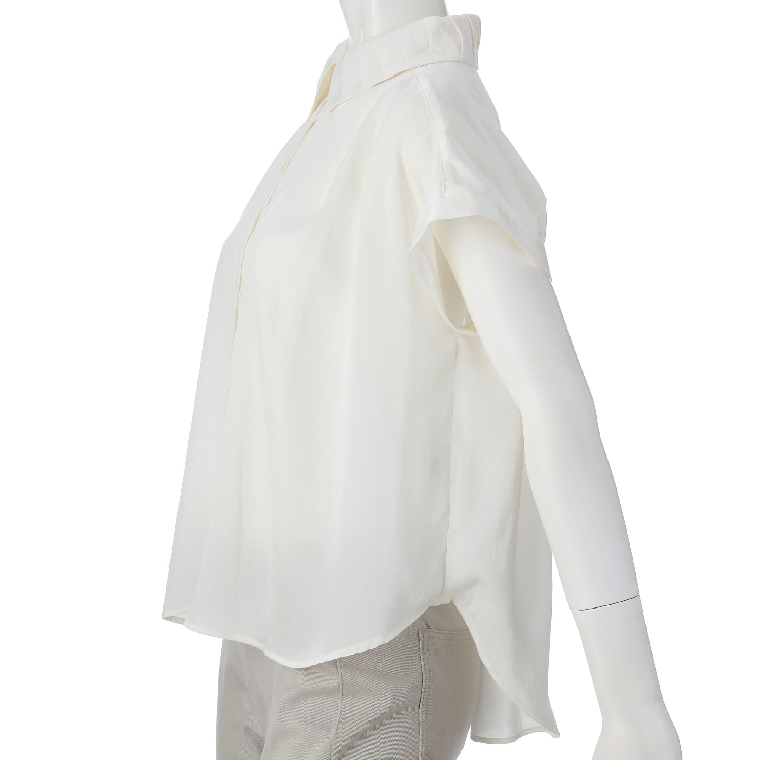 Doubleface Tokyo プリーツカラーフレンチスリーブブラウス - 画像6