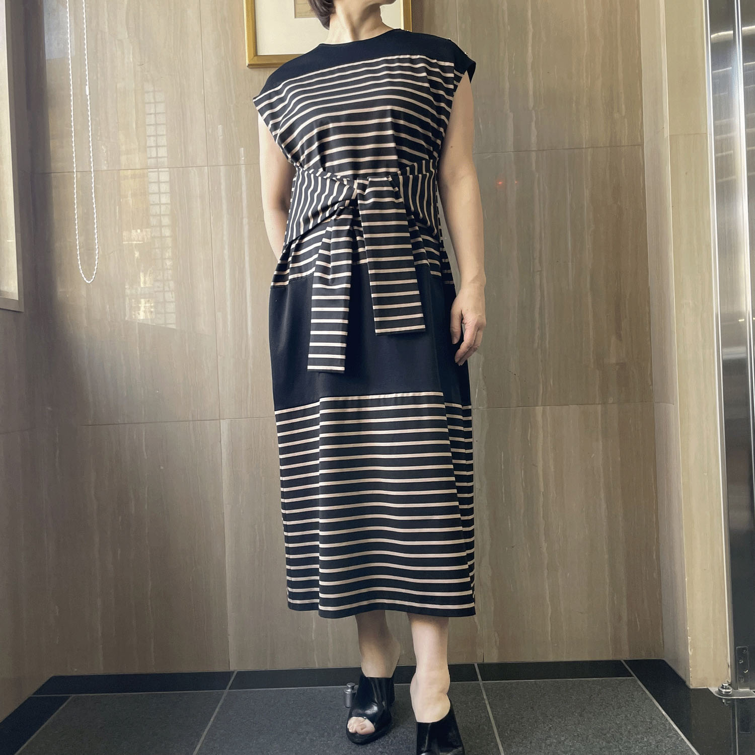 KOKIA ウエストマークボーダーワンピース