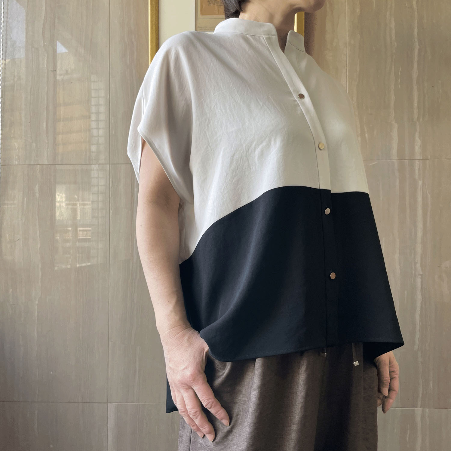 KOKIA ヴィンテージジョーゼット金釦ブラウス - 画像3