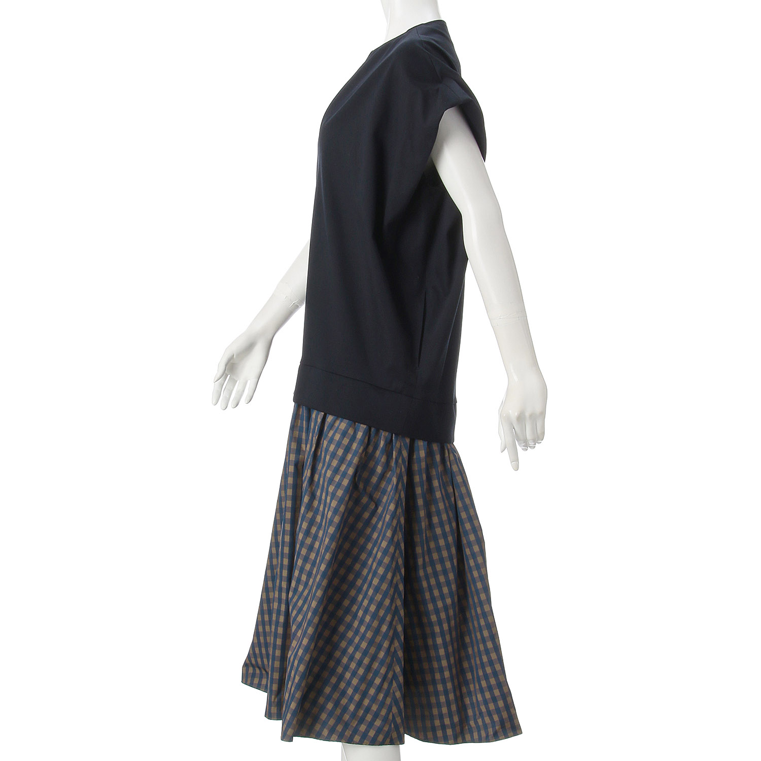 NOUQUE チェックスカートコンビワンピース - 画像2