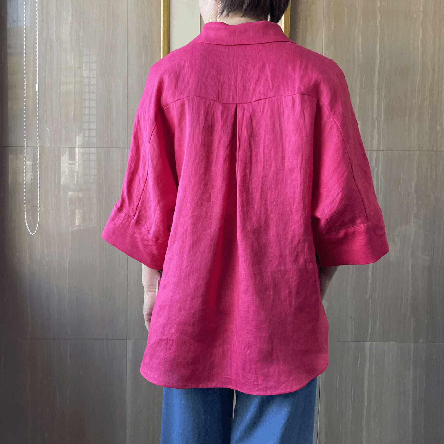 KOKIA 襟付きスキッパー麻ブラウス - 画像6