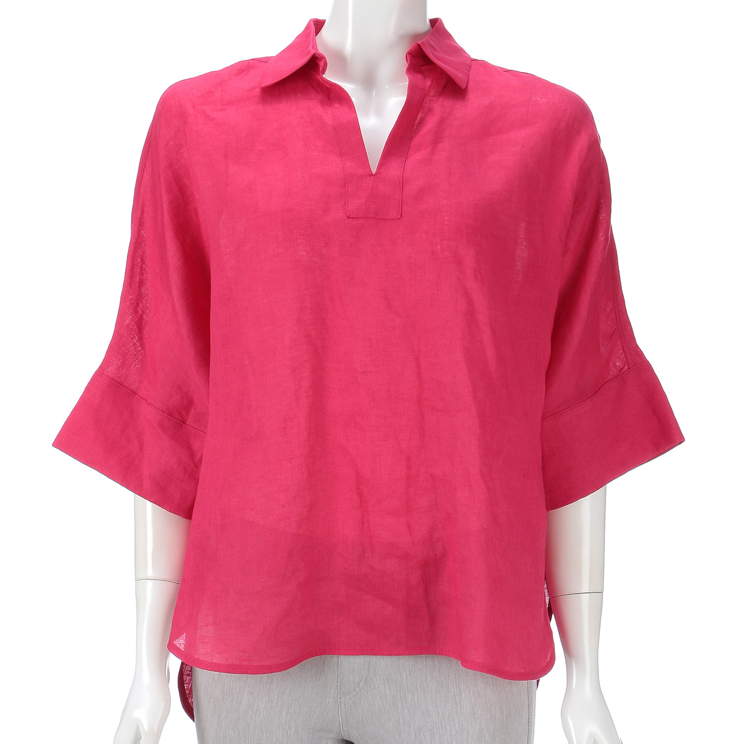 KOKIA 襟付きスキッパー麻ブラウス - 画像7