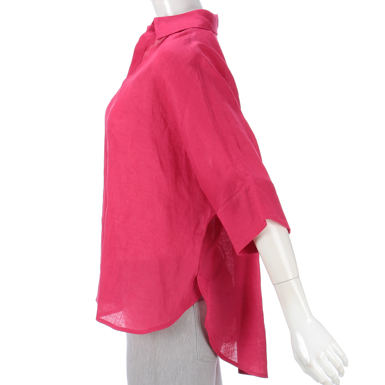 KOKIA 襟付きスキッパー麻ブラウス - 画像8