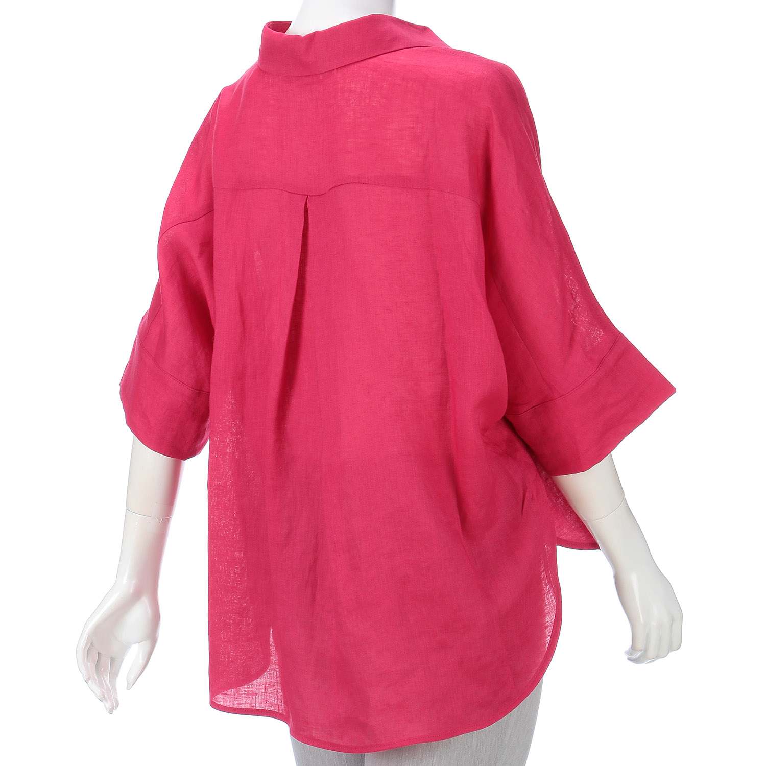 KOKIA 襟付きスキッパー麻ブラウス - 画像9