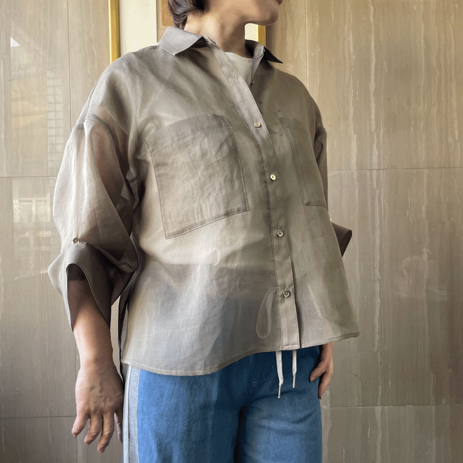 NOUQUE オーガンジー袖2WAYブラウス - 画像3