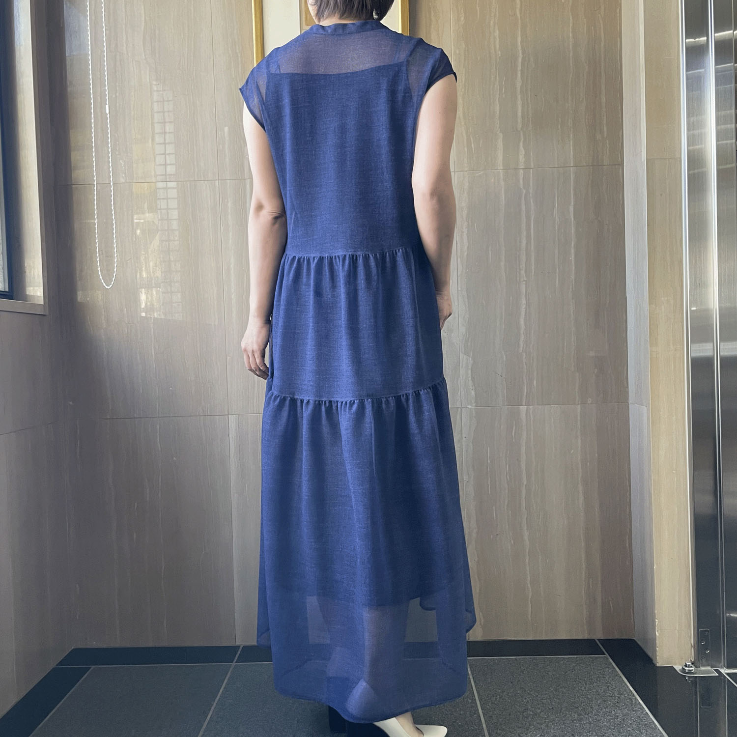 KOKIA デニム柄プリントティアードワンピース - 画像6