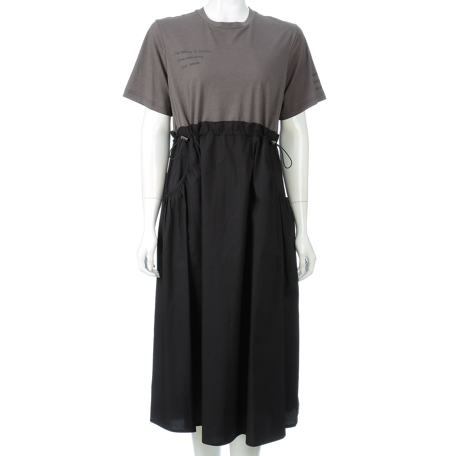 M－station 異素材切り替えワンピース