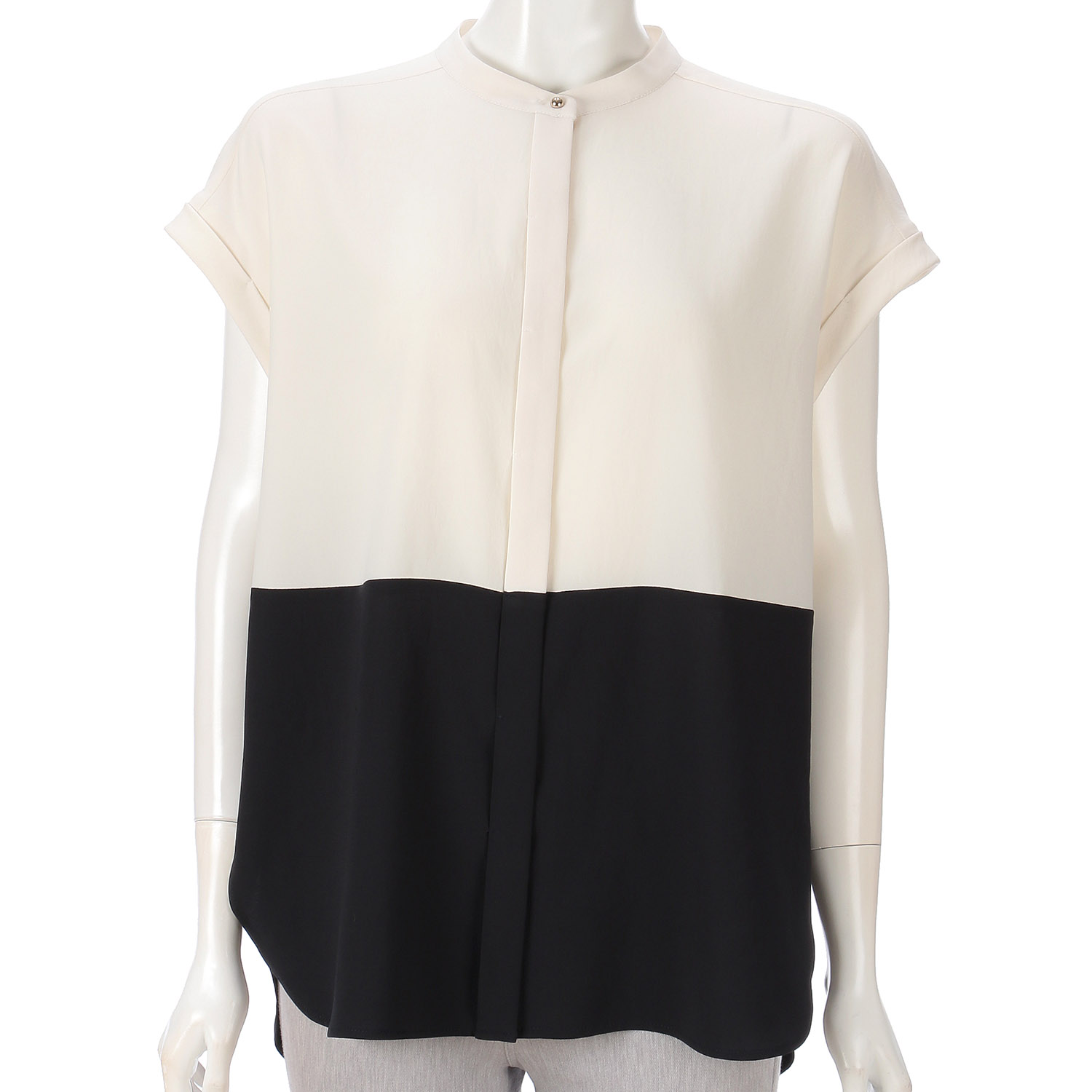 一珠 KOKIA ジョーゼットバイカラーブラウス - 画像2