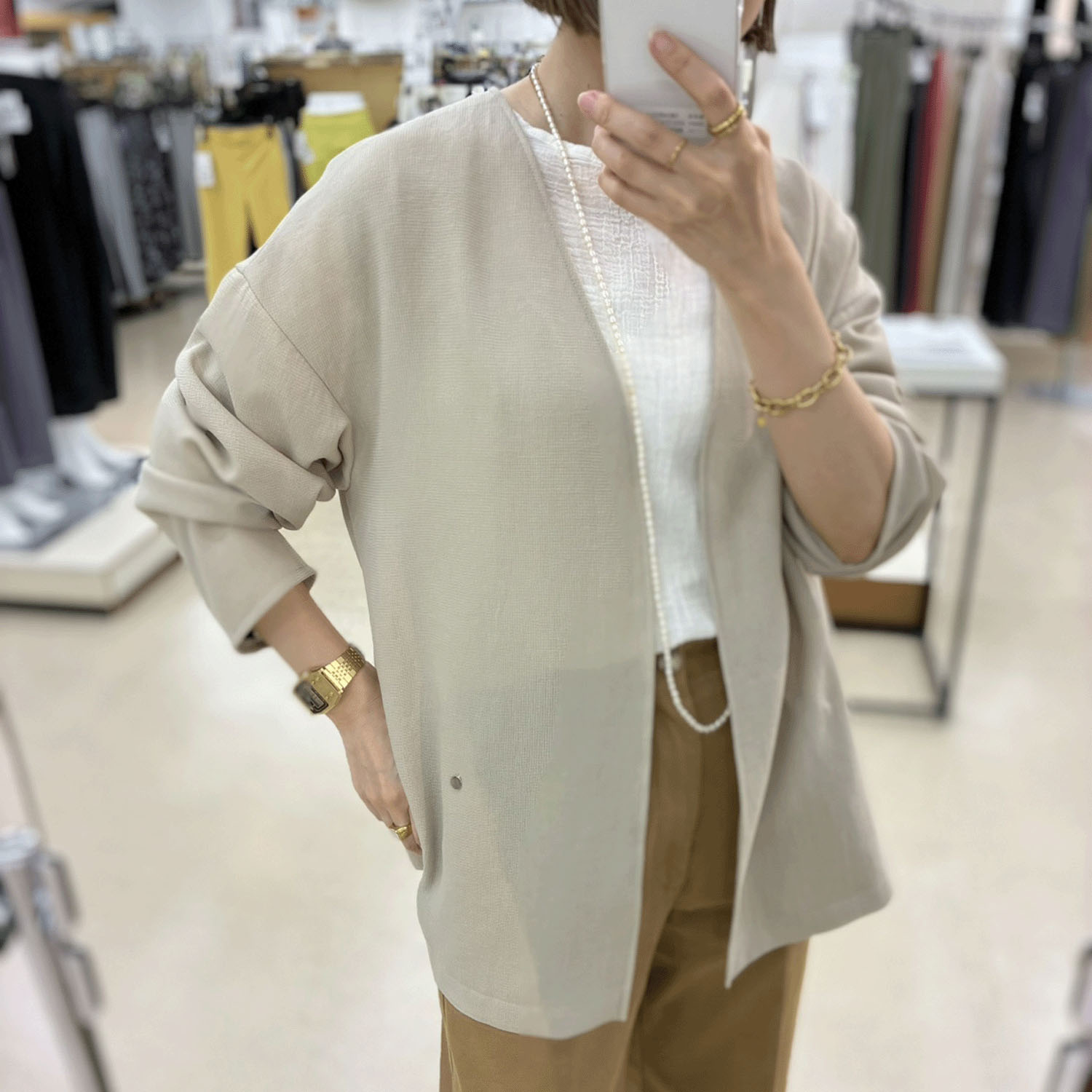 一珠 ノーカラージャケット