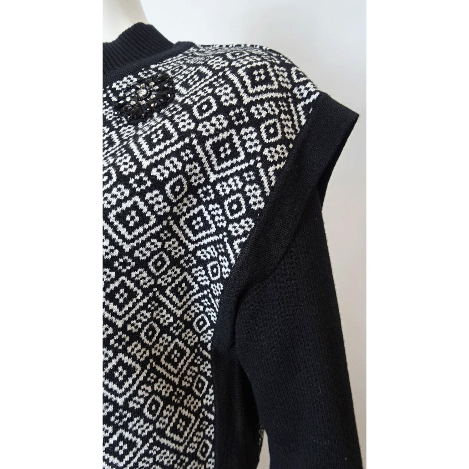 【Inata Live】Super Beauty ジャガード編みニットベスト×ニットOP アンサンブルワンピース - 画像19