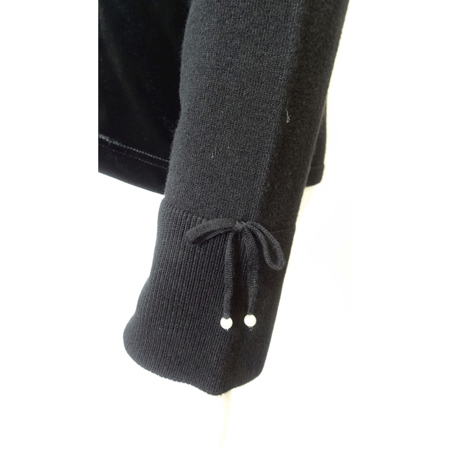 【Inata Live】Super Beauty ベロア袖×チェック柄 胸元レース使いセーター - 画像10